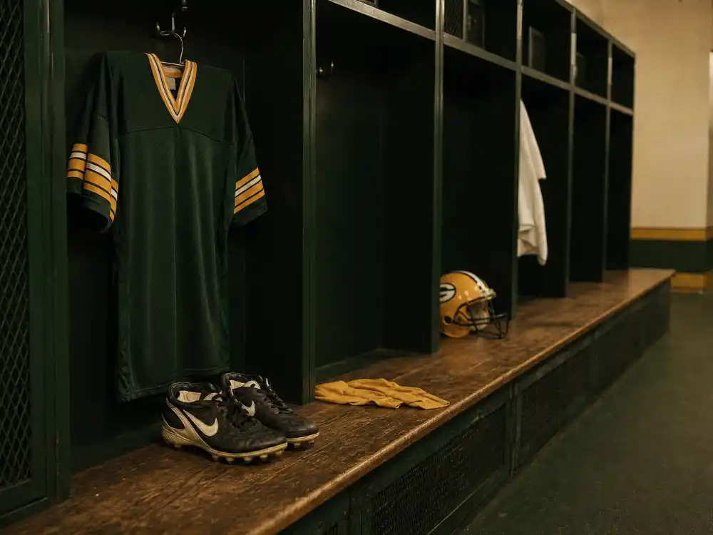 Green Bay Packers locker room for what happened to Brett Favre championship quarterback era