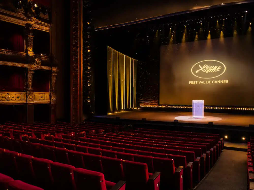 Cannes Film Festival closing ceremony theater interior where the Cannes Film Festival 2026 winners list was announced May 23