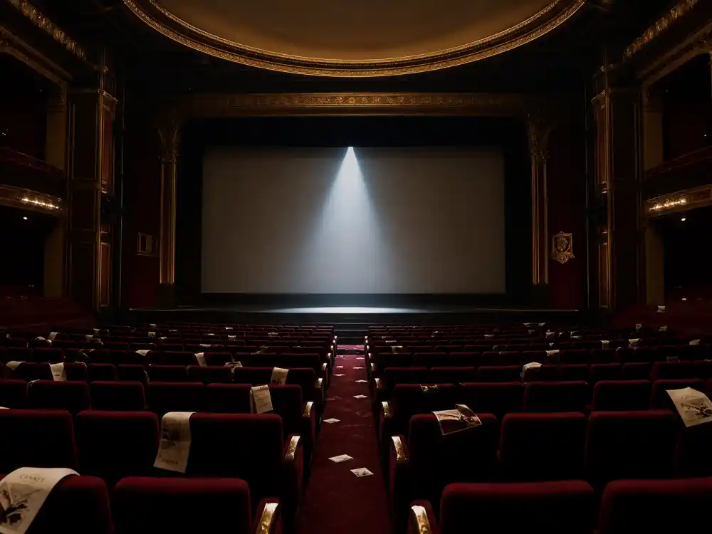 Empty Cannes premiere theater after audience walkout illustrating booing culture in Cannes most controversial moments history
