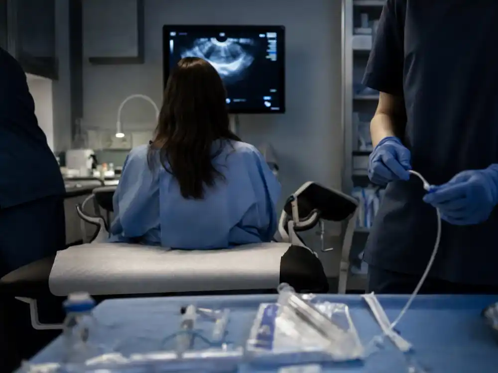 Embryo transfer preparation room for celebrities open about IVF struggles — fertility clinic milestone editorial without identifiable faces