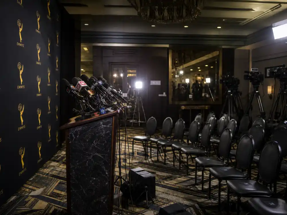 Television awards press room microphones after celebrity award show snubs controversial enough to fuel Emmy snub threads for entire seasons