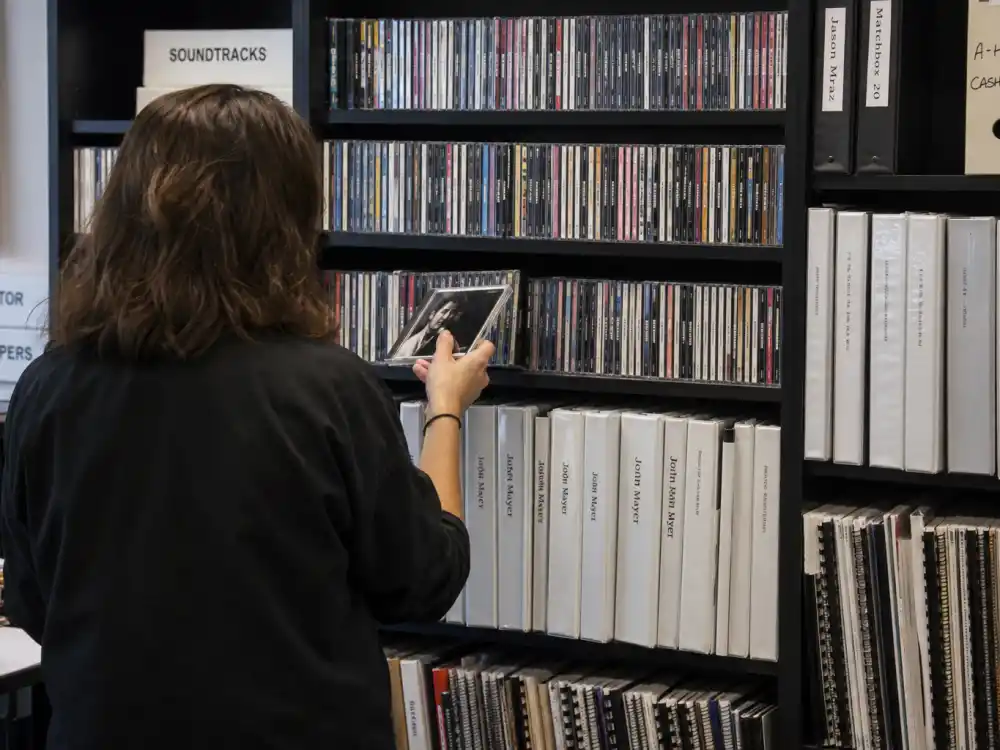 Music industry discography research bookshelf for celebrity kids turned musicians list verified credits editorial without identifiable faces