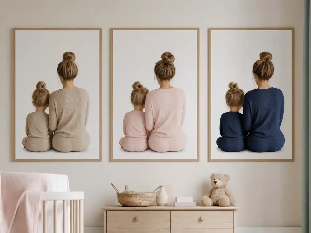 Nursery wall silhouette boards with parent-child pose pairs for celebrity kids who look like their parents editorial comparison chart without faces