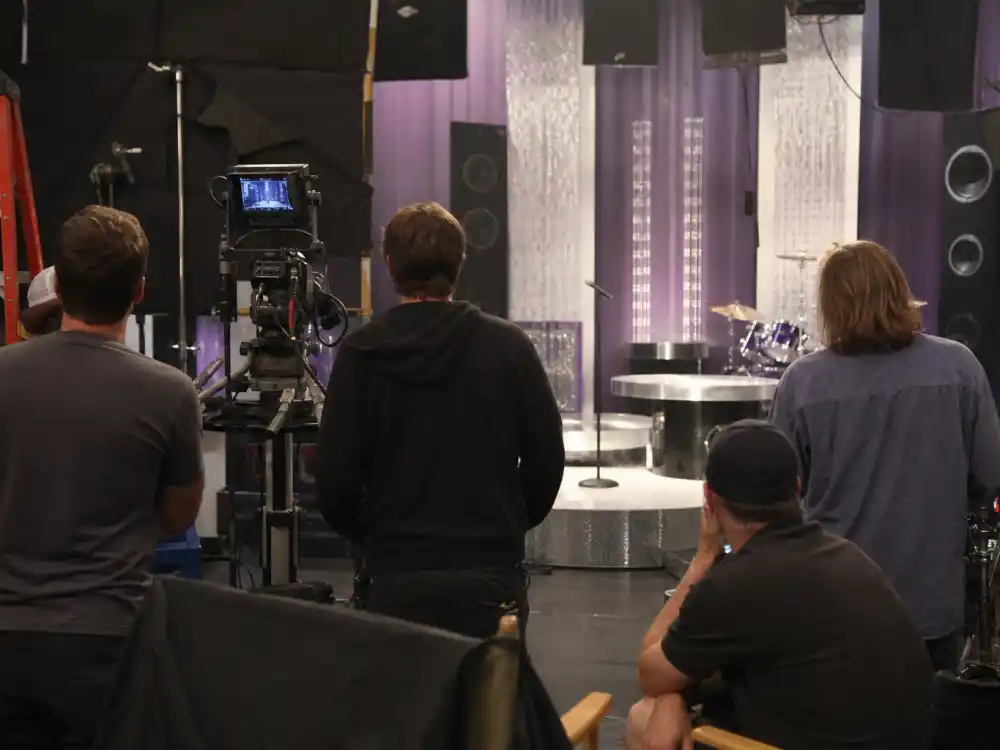 Hannah Montana era Disney Channel soundstage from behind for celebrity kids who started on Disney Channel franchise editorial without identifiable faces