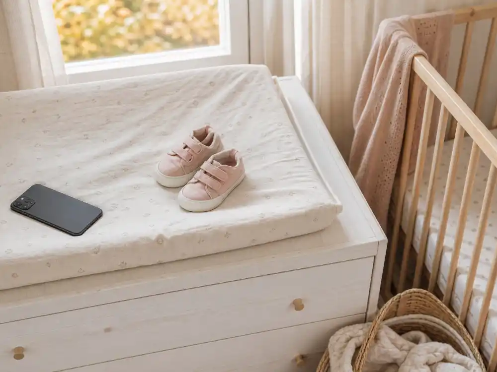 Minimalist influencer nursery for celebrity surprise baby announcements 2025 — secret pregnancy era before Dixie D'Amelio faceless Harper Rose reveal