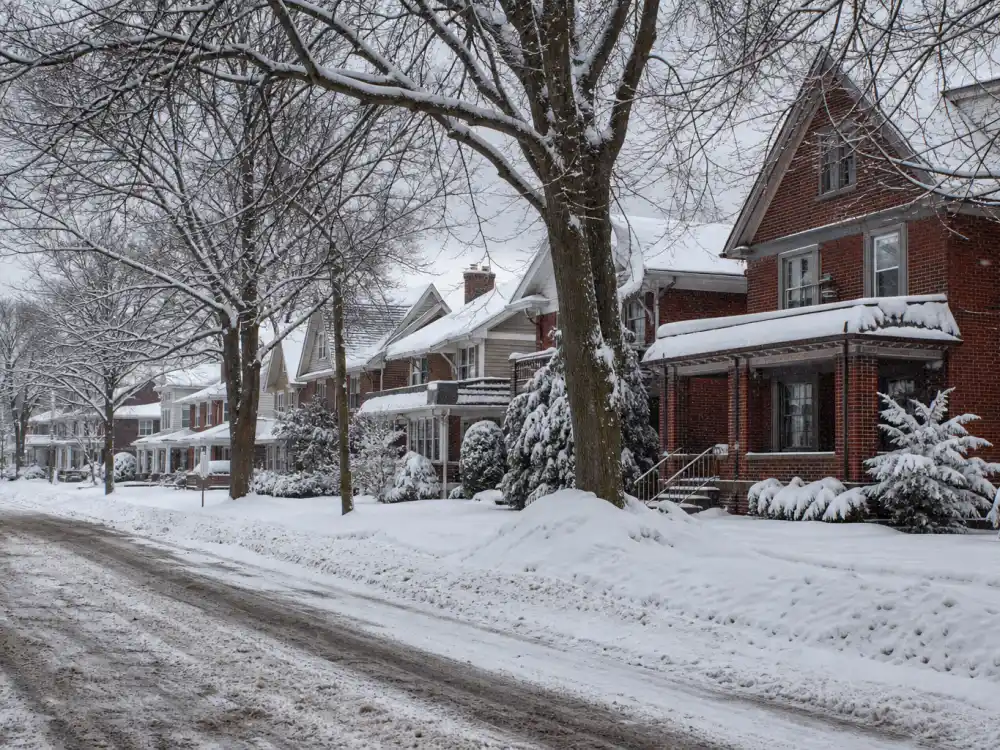 Snowy Buffalo suburban street for where is Chad Michael Murray now before Hollywood and One Tree Hill