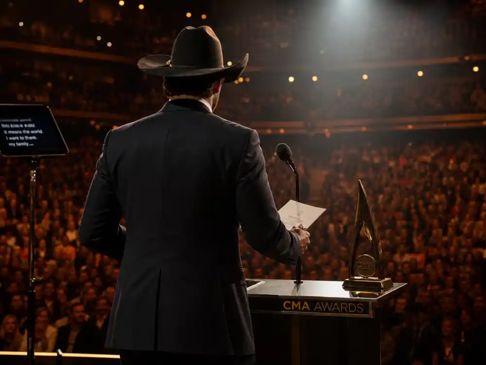 Emotional acceptance speech at CMA Awards podium remains a recurring thread in CMA Awards most memorable moments across decades of Nashville telecasts