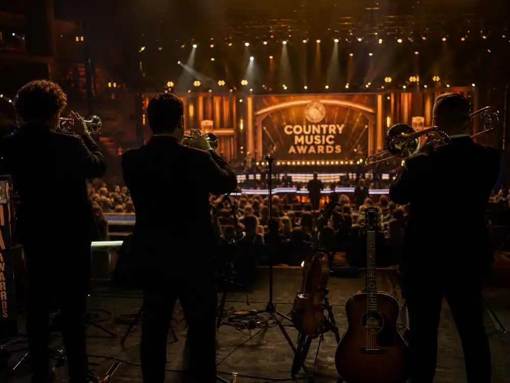 Crossover horn-section staging at CMA Awards most memorable moments when pop and country collided on the Bridgestone Arena stage in 2016