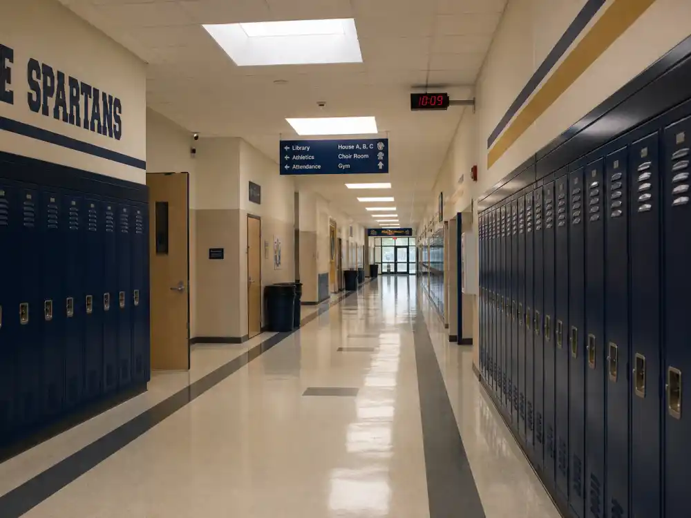 Riverside Hunter High School hallway for what happened to Damn Daniel before the 2016 viral video
