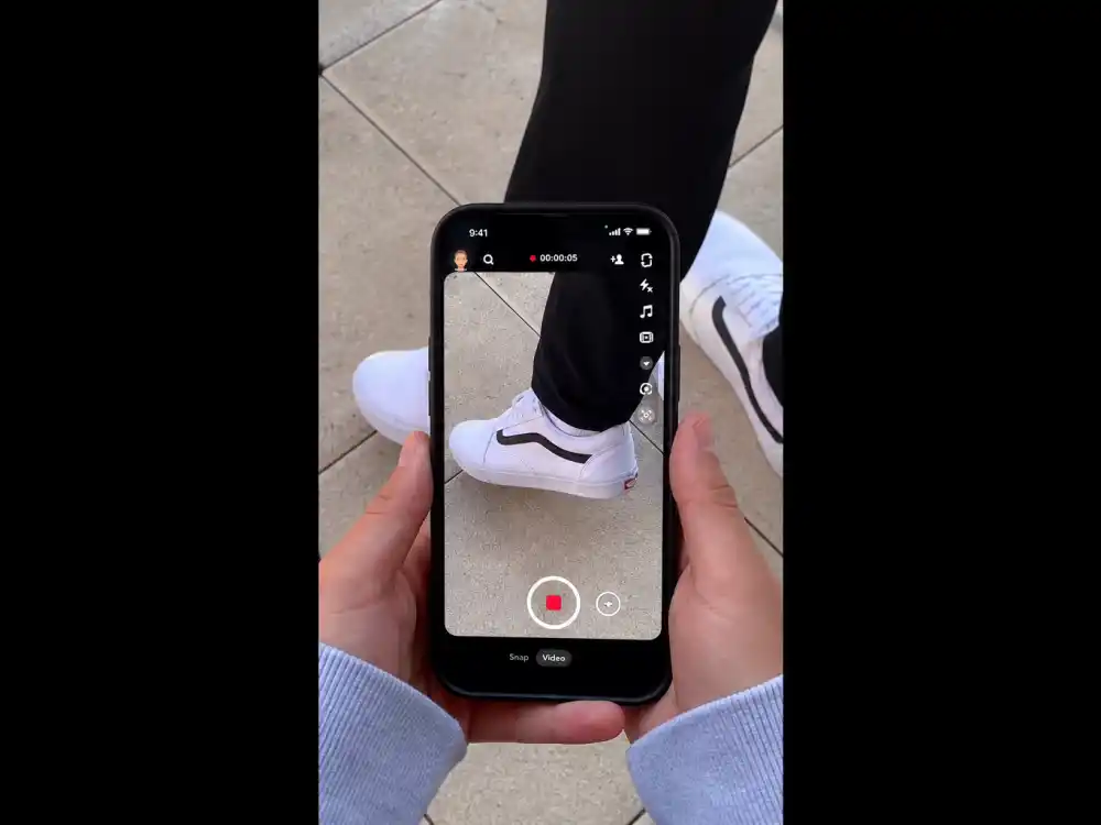 Smartphone filming white Vans for what happened to Damn Daniel and the original Snapchat clip