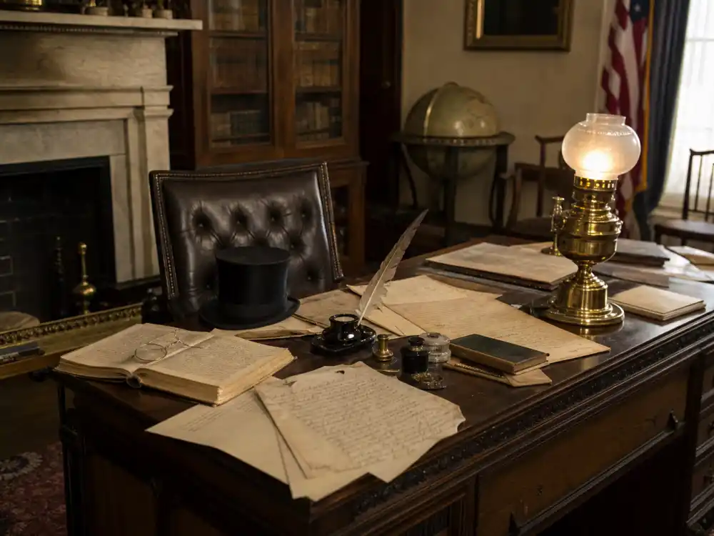 1860s president study with stovepipe hat for Daniel Day-Lewis Lincoln era with Steven Spielberg