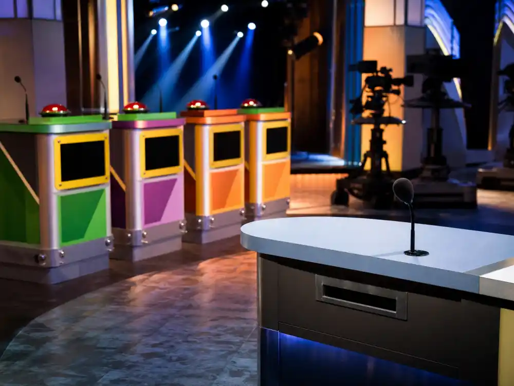 TV game show studio set for Daniella Monet Paradise Run and AwesomenessTV hosting career