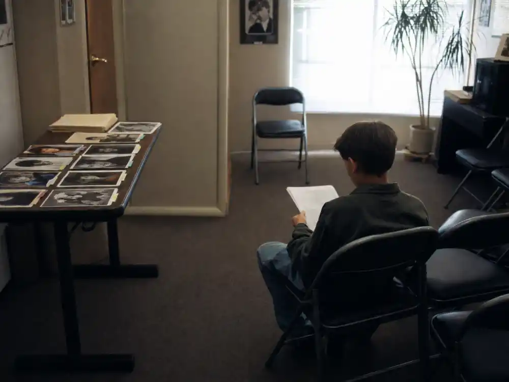 1990s Hollywood casting waiting room for where is Devon Werkheiser now before Nickelodeon child star fame