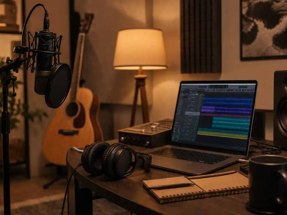 Home recording studio for Devon Werkheiser music career after Ned's Declassified teen TV stardom