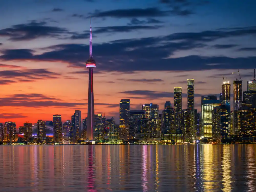 Toronto skyline evoking Drake age and birthday 2026 birthplace — Toronto, Ontario where Aubrey Drake Graham was born October 24, 1986