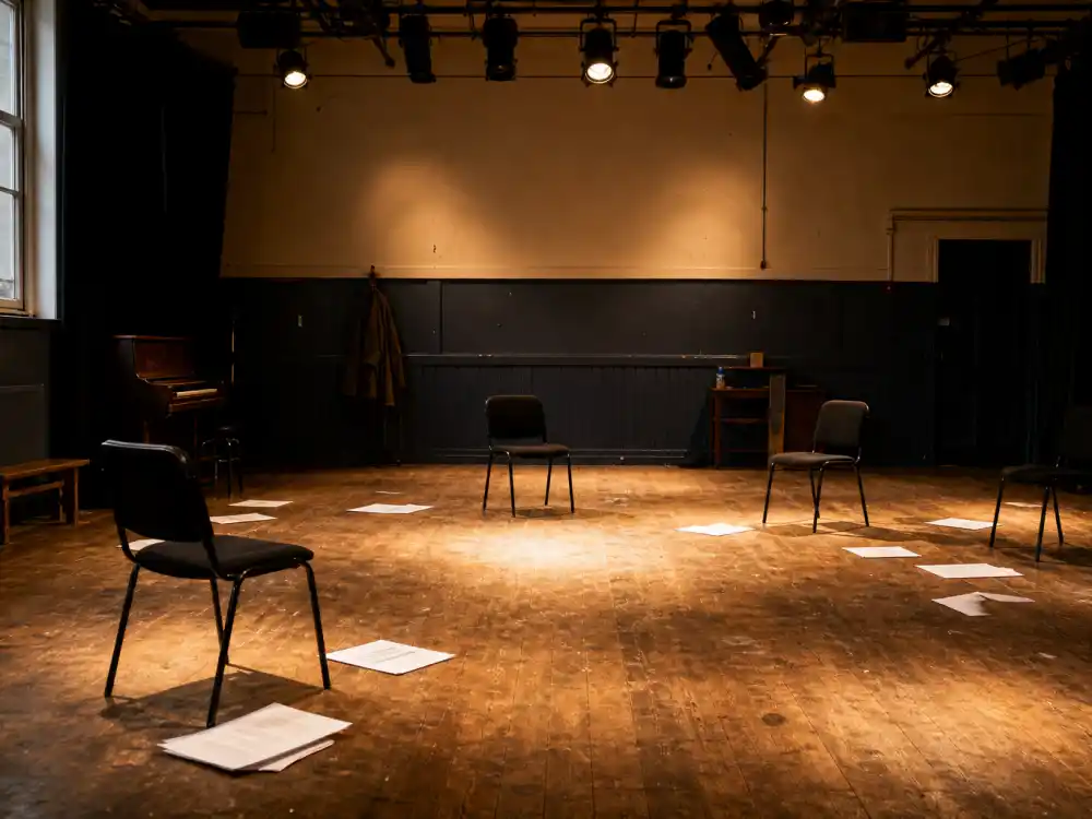 British drama school rehearsal studio for Ed Westwick early acting years before Gossip Girl