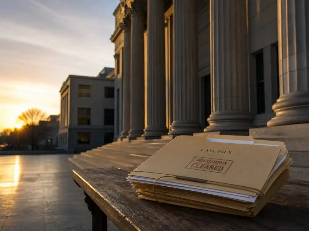Courthouse columns at dawn for what happened to Ed Westwick after LA prosecutors declined charges in 2018
