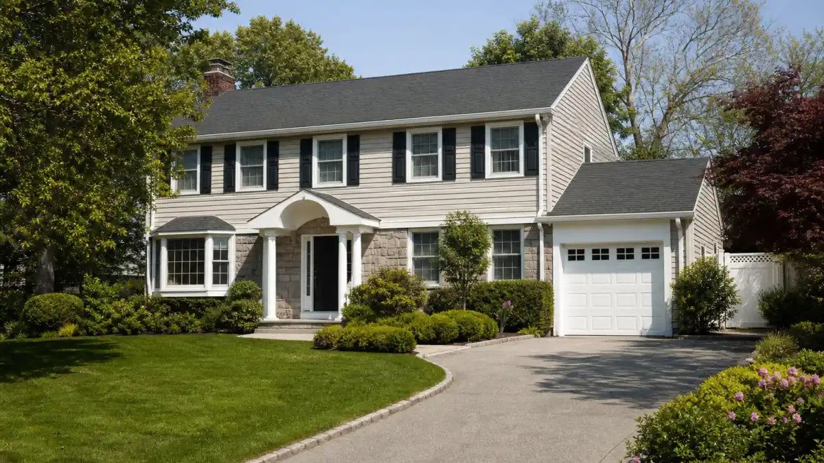 Everybody Loves Raymond cast where are they now — suburban Long Island colonial home evoking the Barone family house exterior