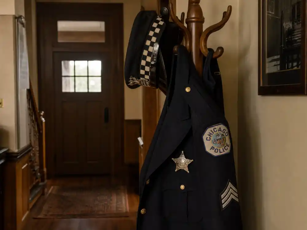 Chicago police uniform on a coat rack evoking Carl Winslow in the Family Matters cast where are they now roundup
