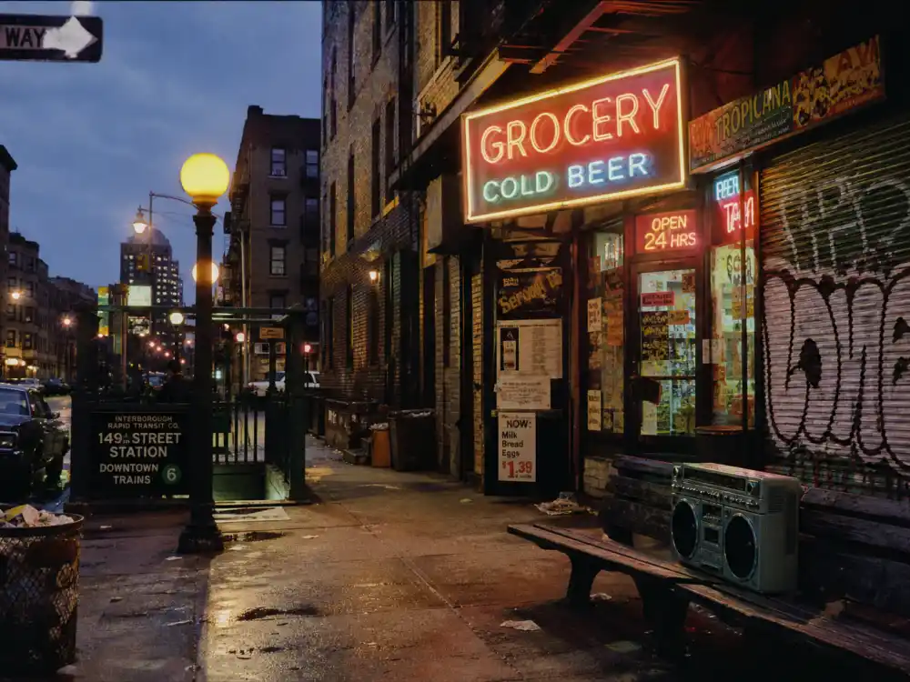 1980s Bronx streetscape for where is Flavor Flav now before Public Enemy fame