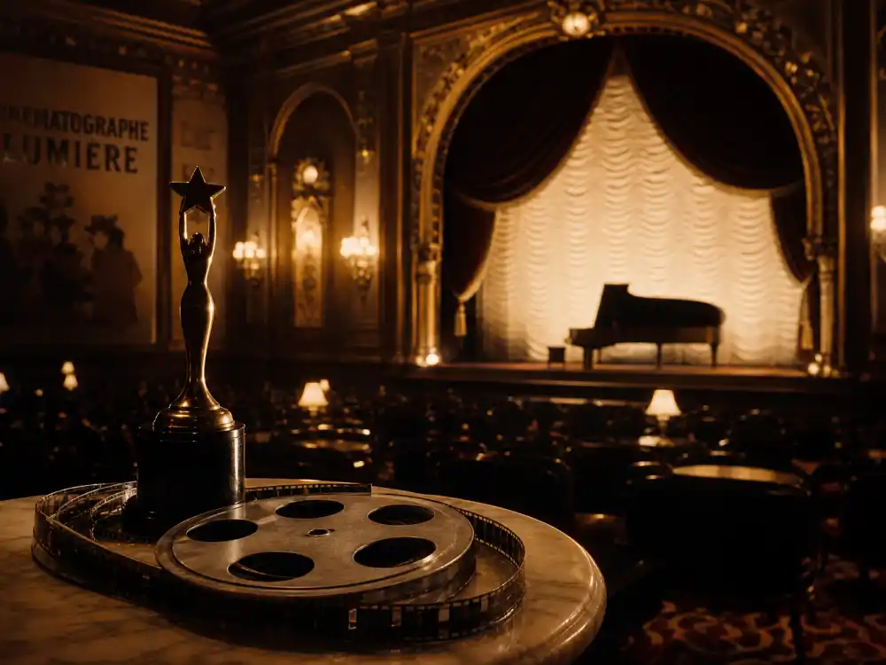 Vintage French silent cinema interior tied to The Artist and foreign films that won best picture Oscars debate
