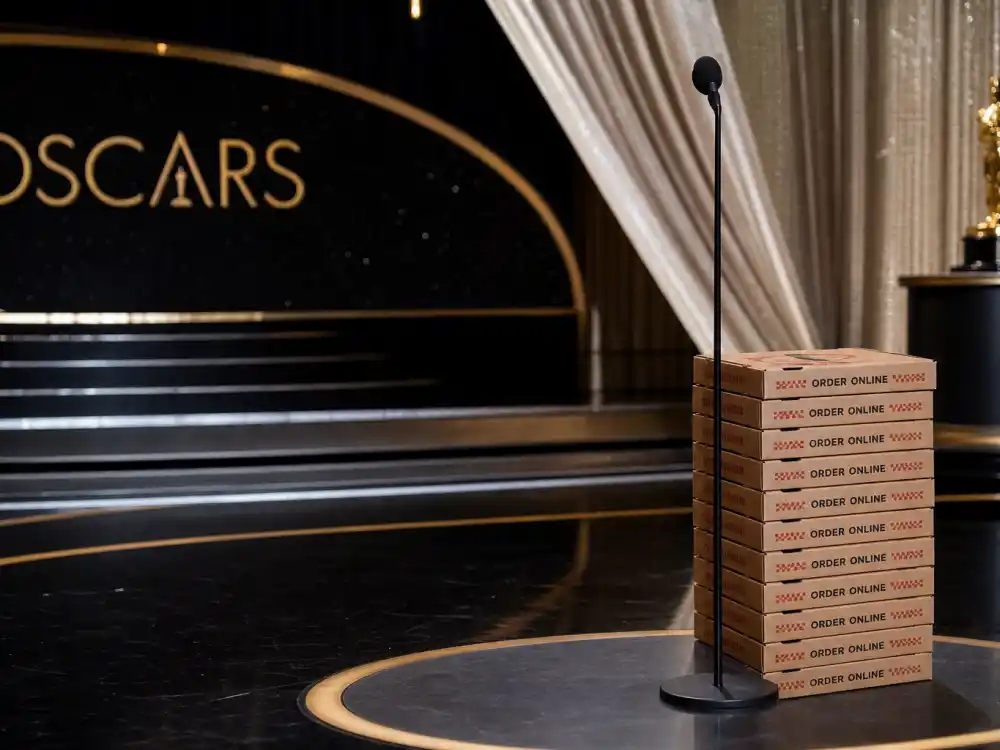 Ellen DeGeneres pizza delivery stunt at the 86th Oscars ranks among the funniest award show moments of all time on March 2, 2014