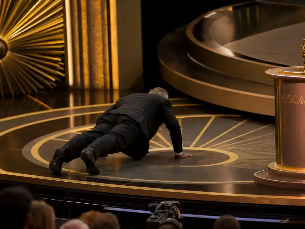 Jack Palance push-ups on the 64th Academy Awards stage capture one of the funniest award show moments of all time on March 30, 1992