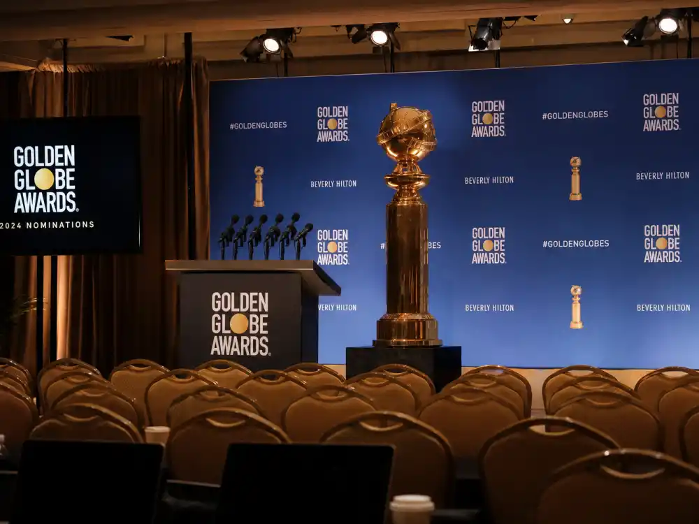 Beverly Hilton press conference where Marlon Wayans and Skye P. Marshall revealed the Golden Globes nominations 2026 list on December 8