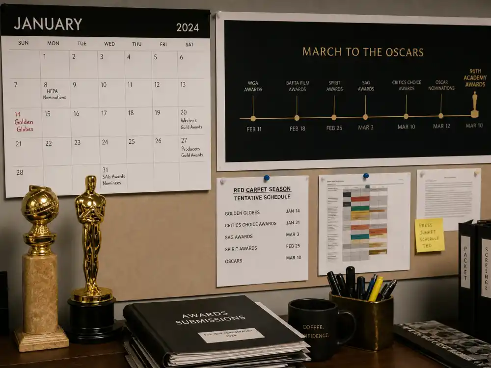 January Globes and March Oscars calendar timeline maps awards season timing in the Golden Globes vs Oscars difference explained