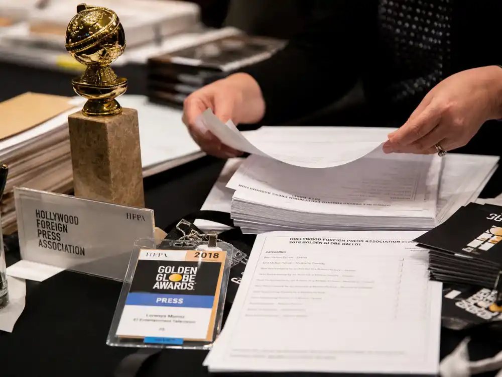 Hollywood Foreign Press and Academy voting ballots illustrate voting bodies in the Golden Globes vs Oscars difference explained