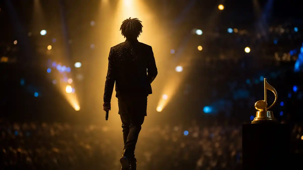 Grammy Best New Artist winners — young musician silhouette stepping into spotlight on music awards stage