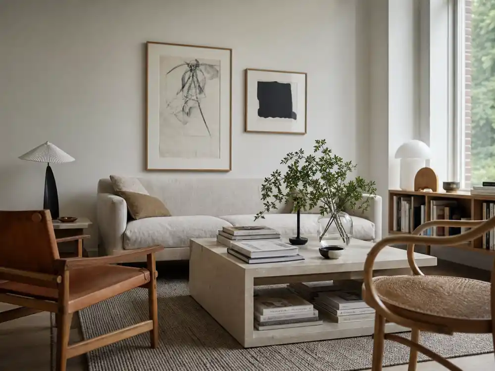 Scandinavian modern living room for Helena Christensen BoConcept global artistic director role