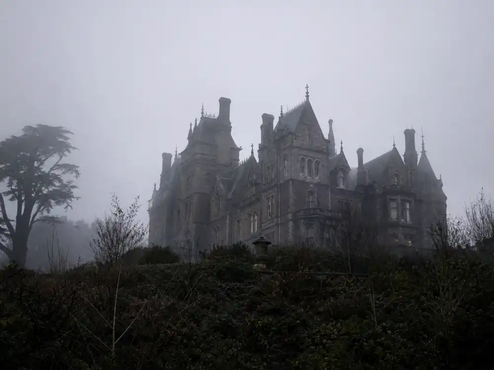 Gothic mansion fog for where is Henry Thomas now as Mike Flanagan horror series regular