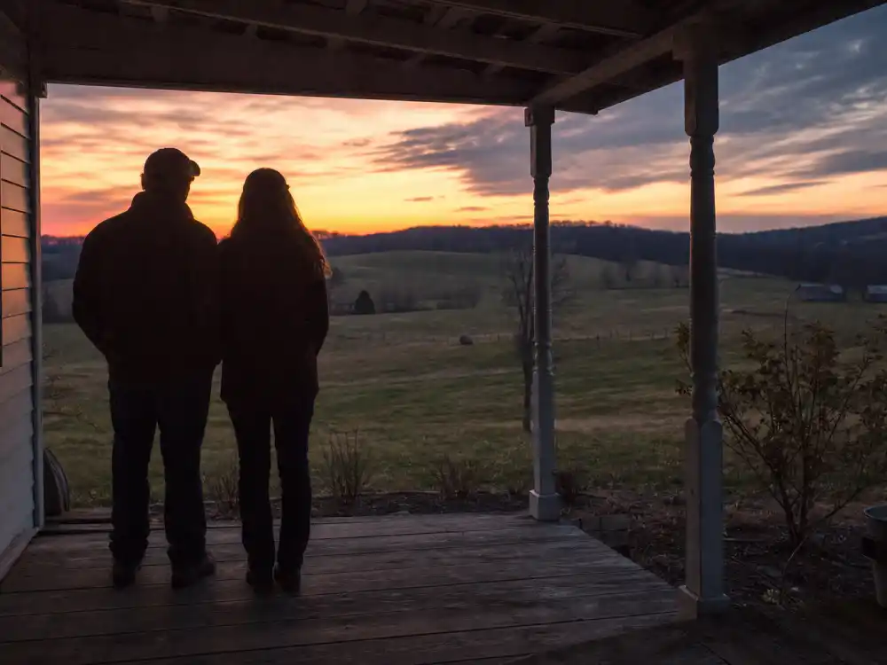 Hudson Valley farmhouse porch silhouettes for where is Hilarie Burton now married to Jeffrey Dean Morgan