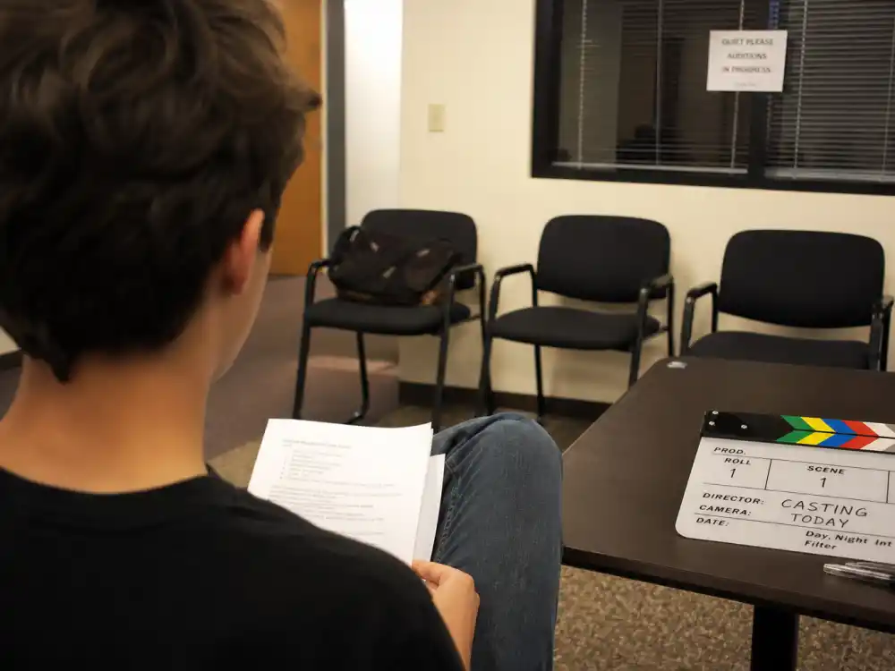 Young actor audition waiting room for Hollywood nepo babies youngest generation verified debut gate editorial without identifiable faces