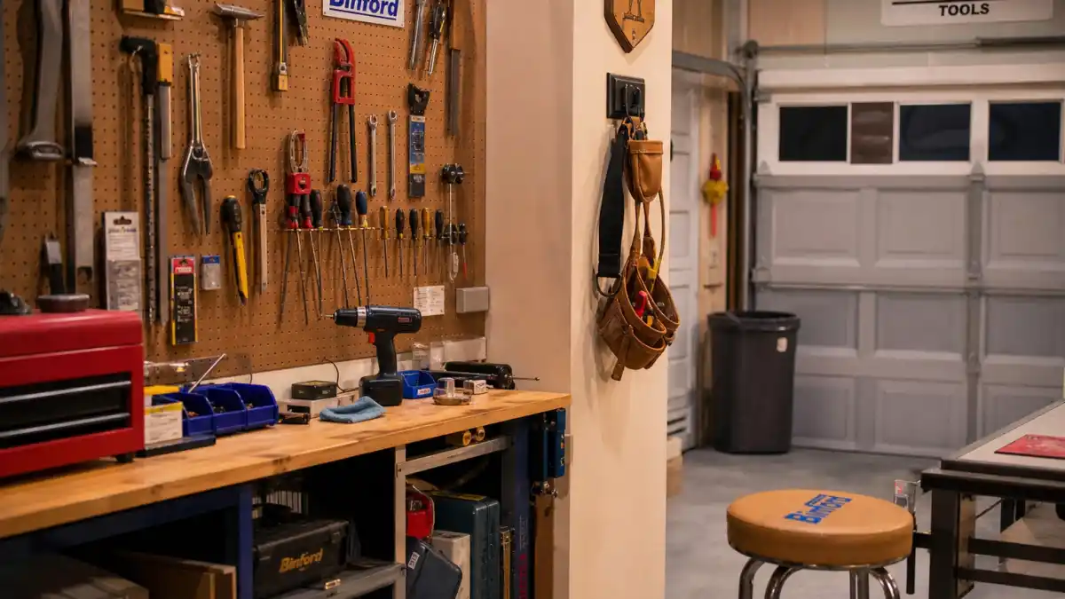 Home Improvement cast where are they now — 1990s suburban garage workshop evoking the Tool Time sitcom era