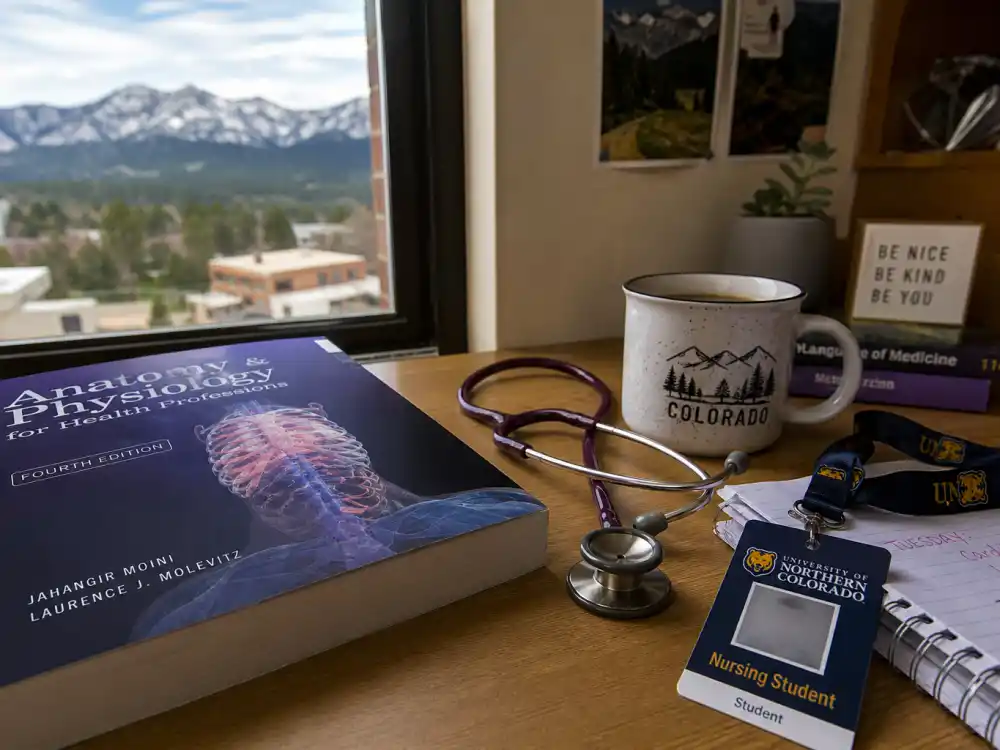 Nursing student study desk for where is Honey Boo Boo now — Alana Thompson at Regis University pursuing PICU nursing
