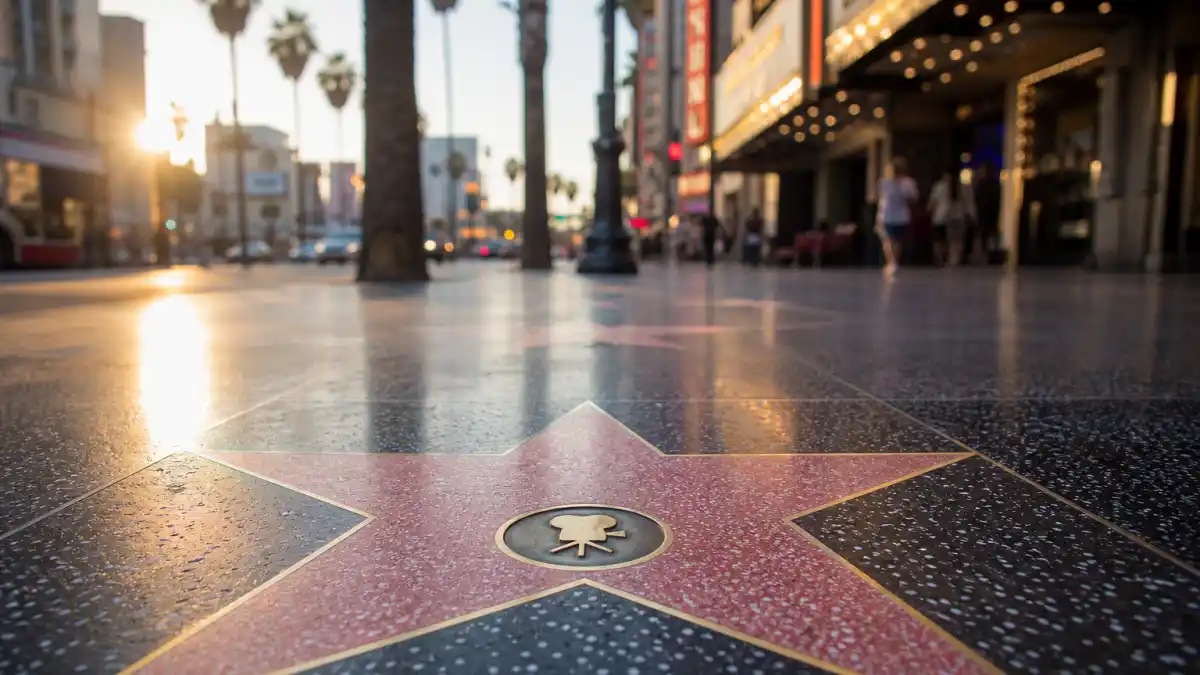 How much does a Walk of Fame star cost — Hollywood Walk of Fame terrazzo star with brass inlay on Hollywood Boulevard sidewalk
