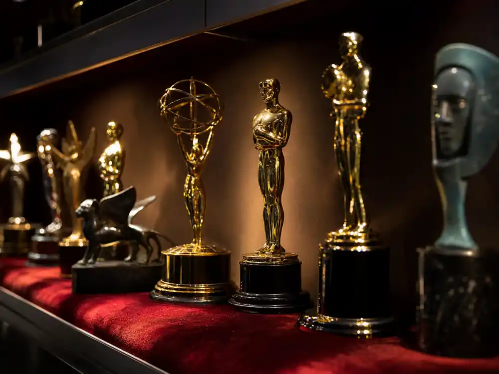 Film industry award display reflecting how old is Ana de Armas at industry peak — Oscar-nominated Blonde performance and blockbuster franchise milestones in her thirties