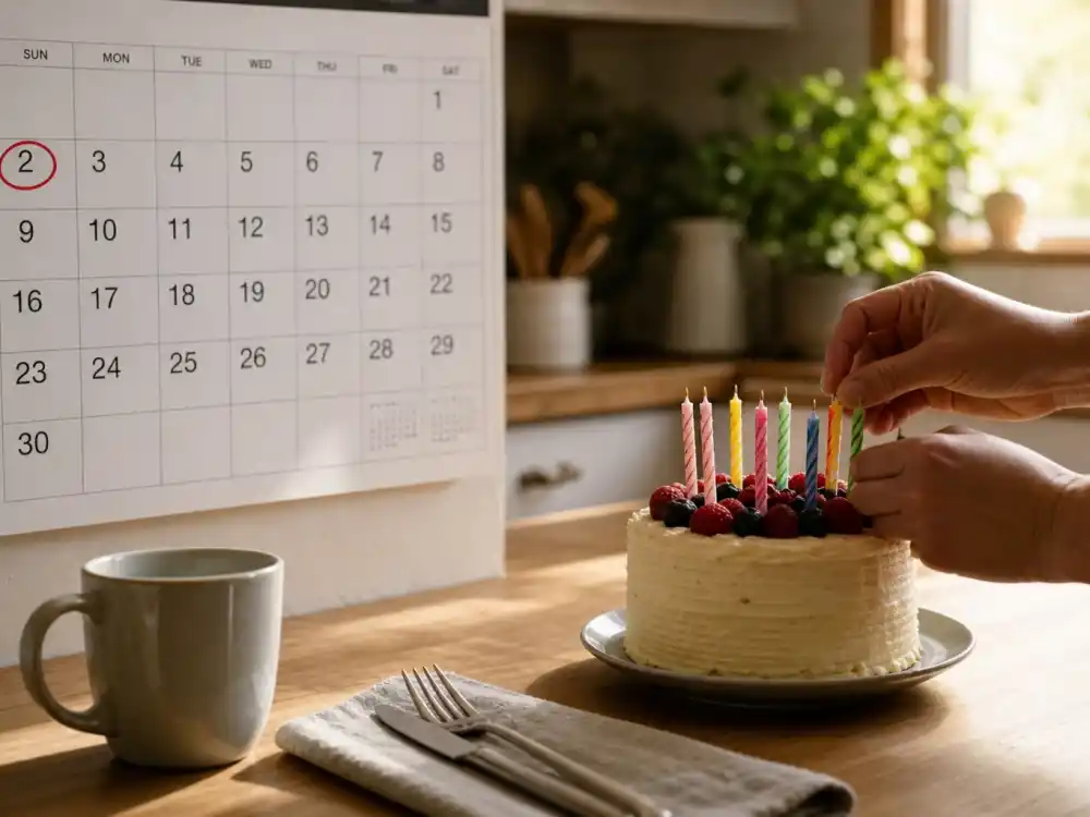 June 2 birthday calendar and candles marking how old is Awkwafina each year when fans celebrate her Gemini birth date