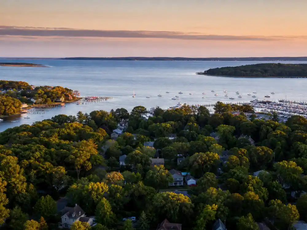 Long Island New York coastline evoking how old is Awkwafina birthplace — the Stony Brook area where Nora Lum was born on June 2, 1988