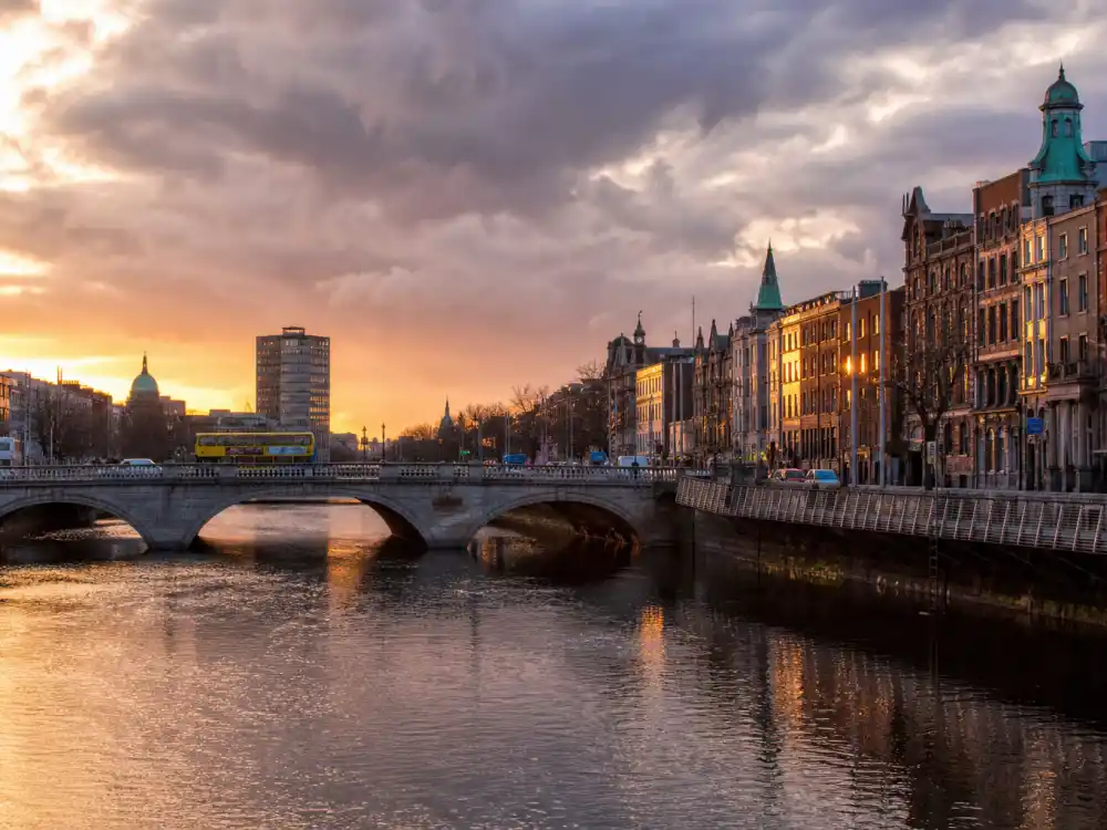 Dublin Ireland skyline evoking how old is Barry Keoghan birthplace — the city where Barry Keoghan was born on October 18, 1992