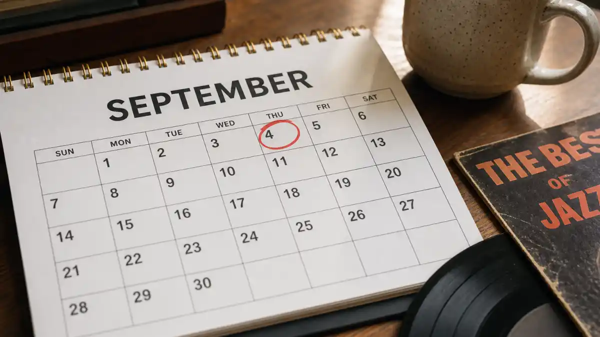 September calendar with the fourth circled for how old is Beyonce birth-date age reference editorial without identifiable Beyonce likeness