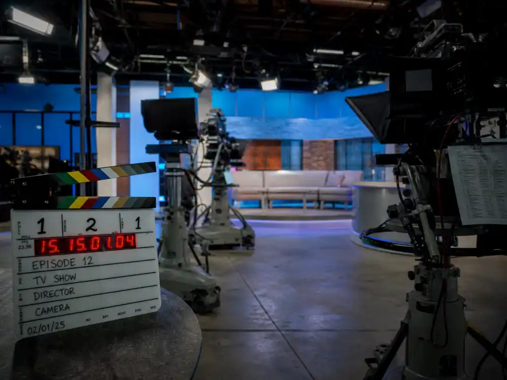 Television studio set reflecting how old is Blake Lively career arc from teen film roots to Gossip Girl superstardom and blockbuster film roles