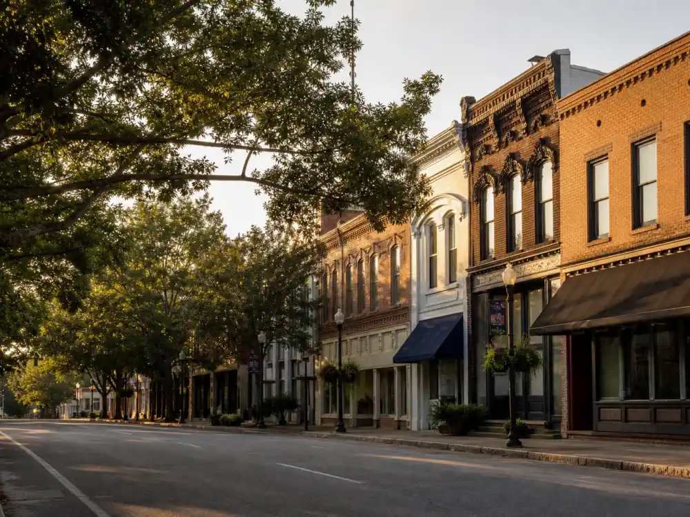 Anderson South Carolina downtown evoking how old is Chadwick Boseman birthplace — the Upstate city where Chadwick Aaron Boseman was born on November 29, 1976
