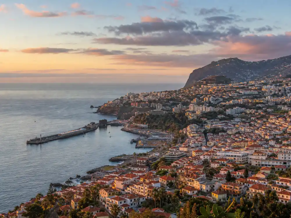 Funchal Madeira Portugal coastal skyline evoking how old is Cristiano Ronaldo birthplace — the Atlantic island city where Cristiano Ronaldo dos Santos Aveiro was born on February 5, 1985