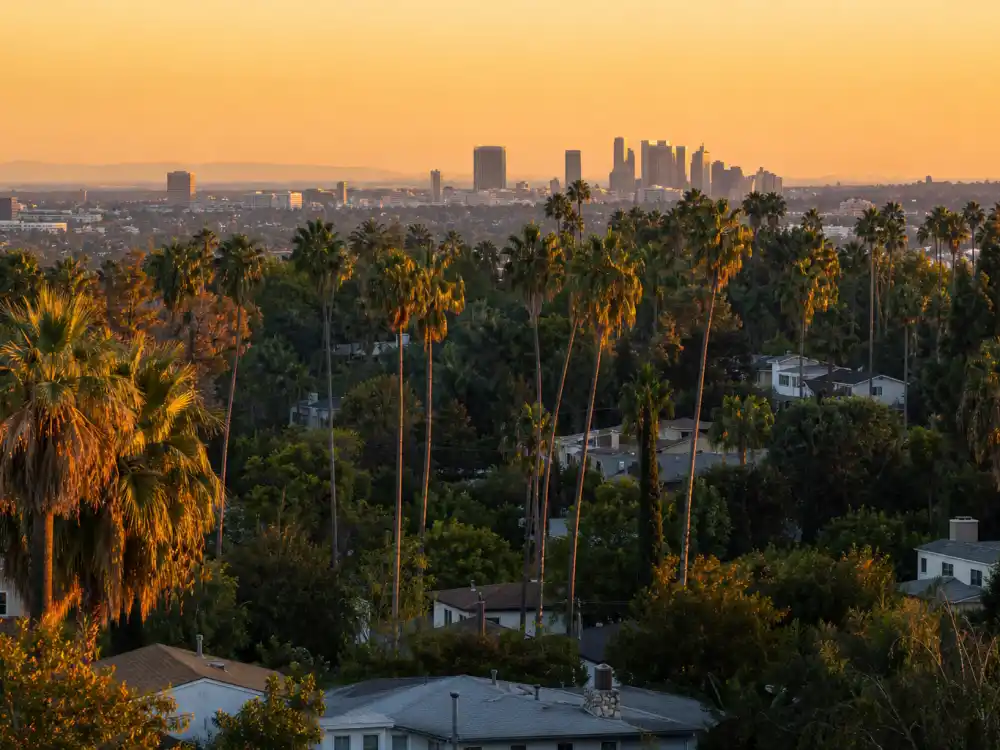 Sherman Oaks California hillside evoking how old is Jennifer Aniston birthplace — the Los Angeles neighborhood where Jennifer Joanna Aniston was born on February 11, 1969