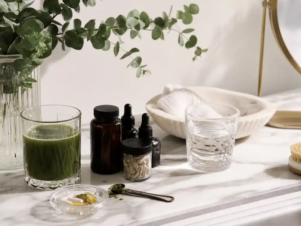 Wellness lifestyle vanity reflecting how old is Kourtney Kardashian at Poosh and Lemme milestones — clean-living brand era in her forties