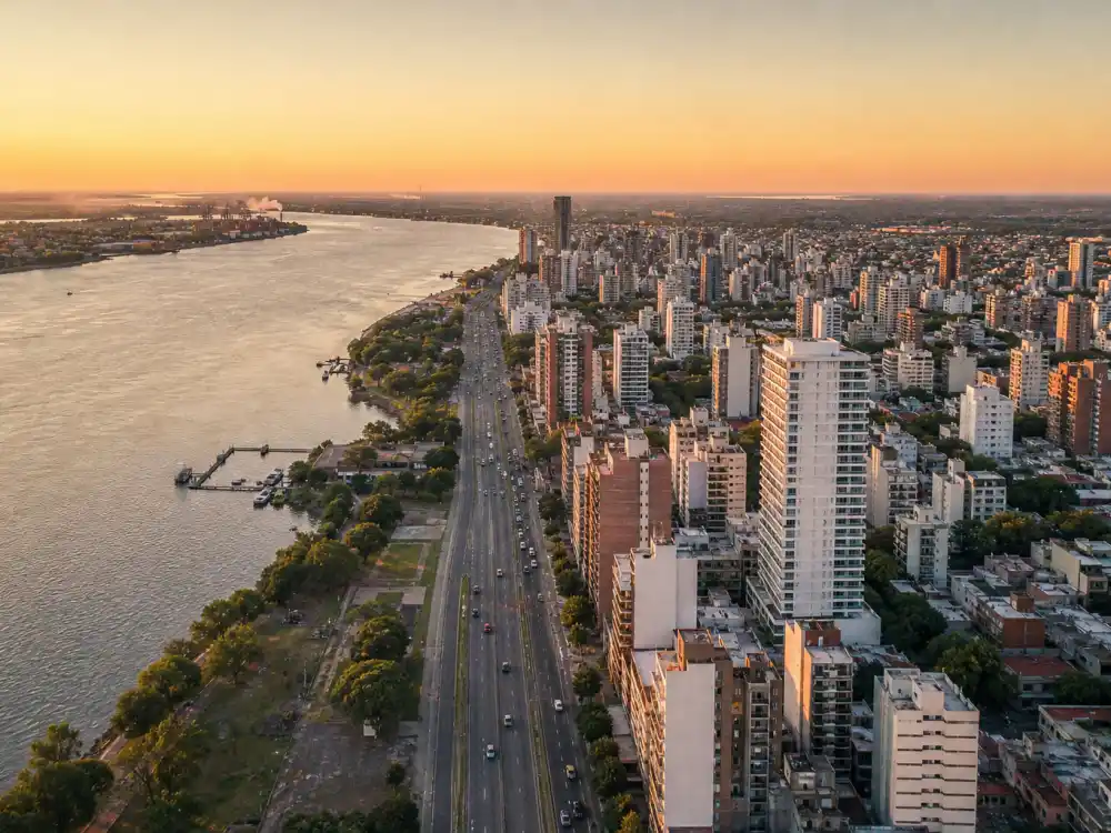 Rosario Argentina skyline evoking how old is Lionel Messi birthplace — the city where Lionel Andrés Messi was born on June 24, 1987
