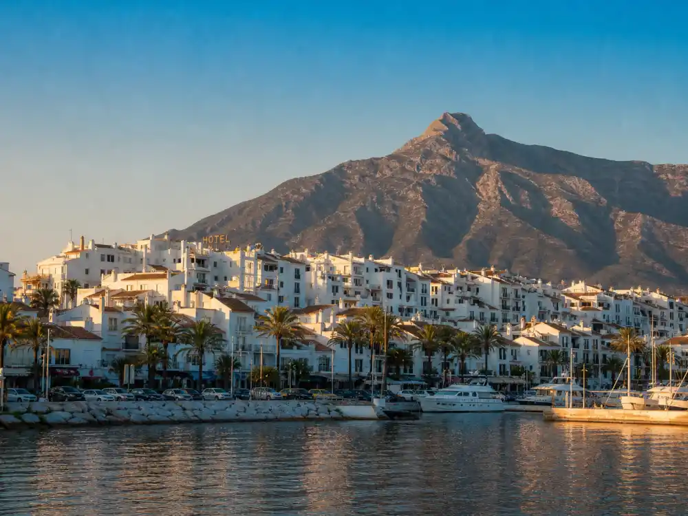 Marbella Spain coastal skyline evoking how old is Millie Bobby Brown birthplace — the city where Millie Bobby Brown was born on February 19, 2004